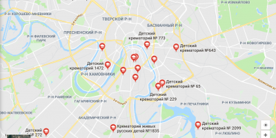 Google переименовал московские детсады в детские крематории