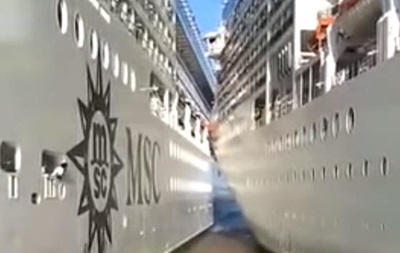 В Аргентине два круизных лайнера столкнулись в порту - (видео)