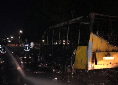 Под Киевом полностью сгорело маршрутное такси - «Новороссия»